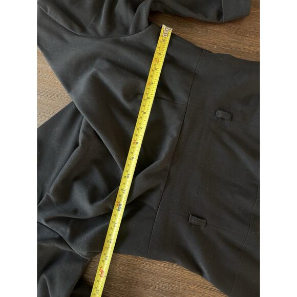 Black Halo 3/4 Sleeve Jackie in Black Stretch Gabardine Belted Sheath Dress 4 - Picture 6 of 15